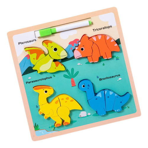 Rompecabezas De Madera Forma De Dinosaurio Dinosaurio