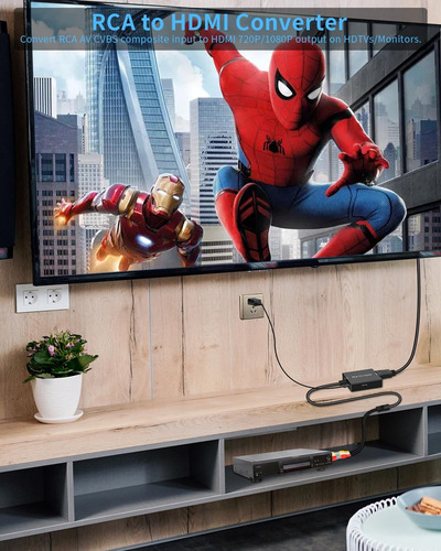 Convertidor Adaptador Rca Hdmi, Convertidor Av Hdmi Cab...