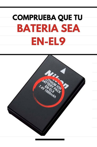 Imagen 2 de 2 de Cargador Para Cámaras Nikon D3000/d40/d40x/d5000/d60 En-el9