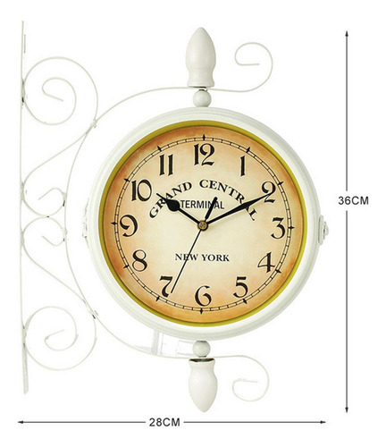 Reloj Colgante De Dos Cara Reloj De Estación De Retro Reloj