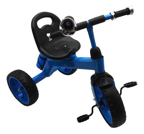 Triciclo Metal Azul, Con Bocina Y Caramañola