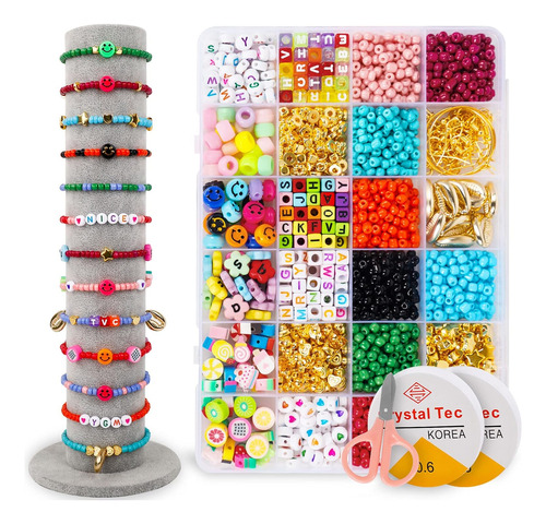 Kit De Fabricación De Pulseras Fgsaeor Bead, Perlas De Vidri