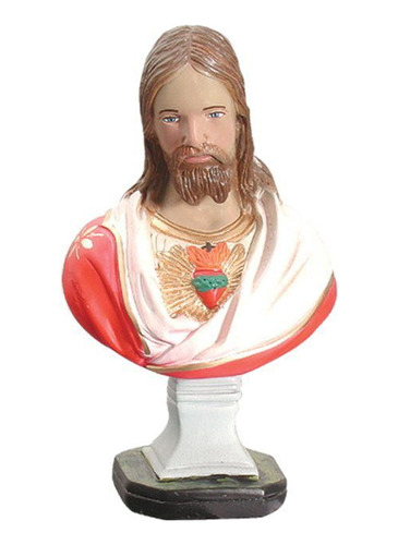 Figura Imagen Cristo Corazón De Jesús En Busto 30cm