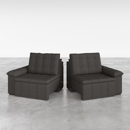 Sofá Cama Retrátil E Reclinável 4 Lugares 240cm Linho Com