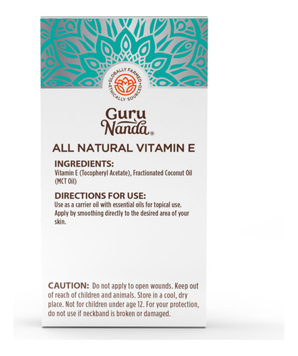 Aceite De Vitamina E Gurunanda 60 Ml 15.000 Ui Con Aceite De