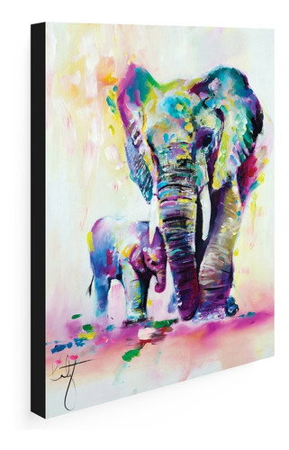 Imagen 1 de 3 de Cuadro 70x50 Cms Decorativo Elefante3