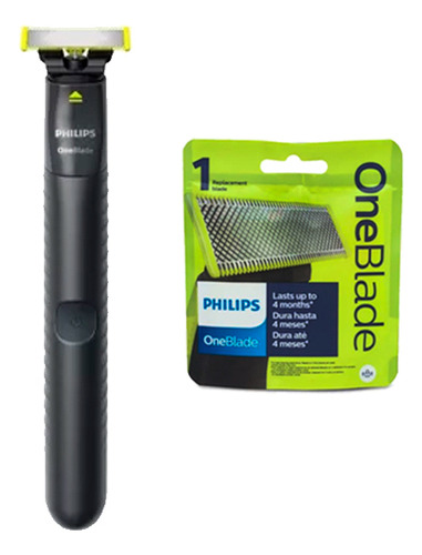 Aparador Pelo Philips One Blade Qp1424/10 2 Pentes + 1 Refil Cor Verde