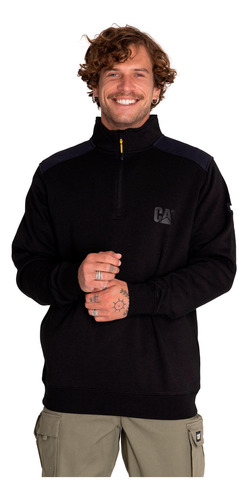 Polerón Hombre Essential 1/4 Zip Sweatshirt Negro Cat