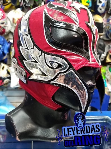 Máscara Semi Profesional Luchador Rey Mysterio Rojo/ Plata
