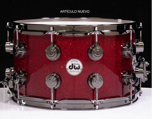 Tarola Dw Collectors Ruby Glass Maple 14x8 Black Hardware