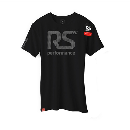 Camiseta Rs Performance Preta Vazada Com Detalhes Em Relevo