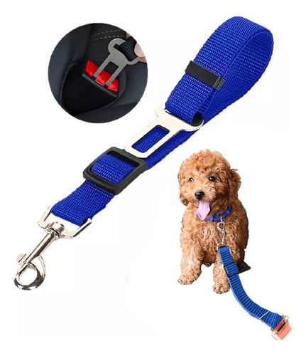 Cinturón De Seguridad Auto Perro Correa Cinturón Gatos Color Azul