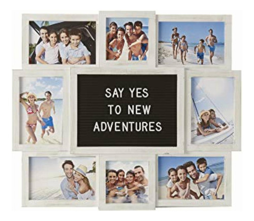 Melannco Customizable Letter Board With 8-opening Photo