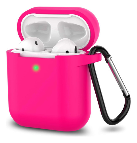 Case Protetora De Silicone Para Fones AirPods 1 E 2 Geração Cor Pink