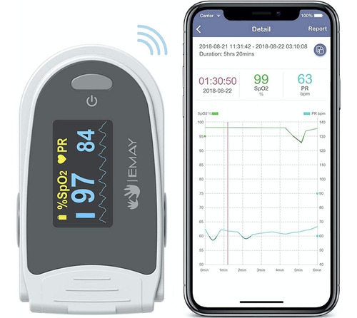 Monitor De Oxigeno Para Dormir Emay Con App Para iPhone Y An