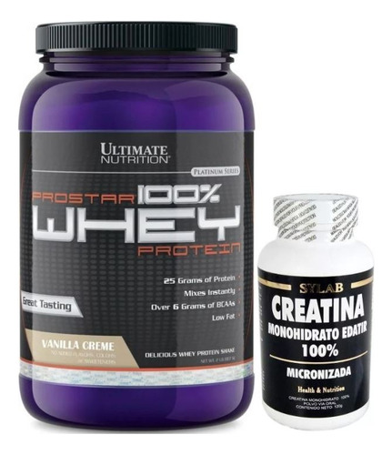 Prostar 100% Whey Ultimate 2lb + Creatina Sylab 120g