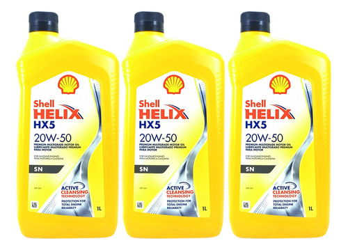 Aceite 20w-50 Shell X 3 Litros. Gratis Ticket Cambio Aceite.