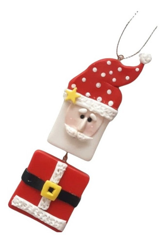 Colgantes Para Árbol De Navidad Santa En Pasta Fran 6pzs