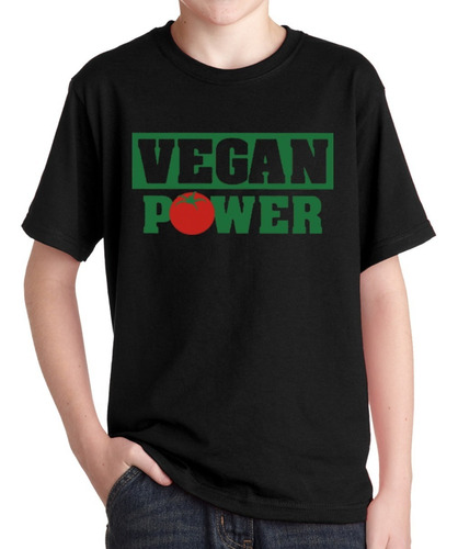 Remeras Veganos Niños Vegan Power Vegetariano