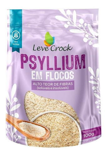 Psyllium Psilium Premium Flocos Fibras 100g Puro Leve Crock