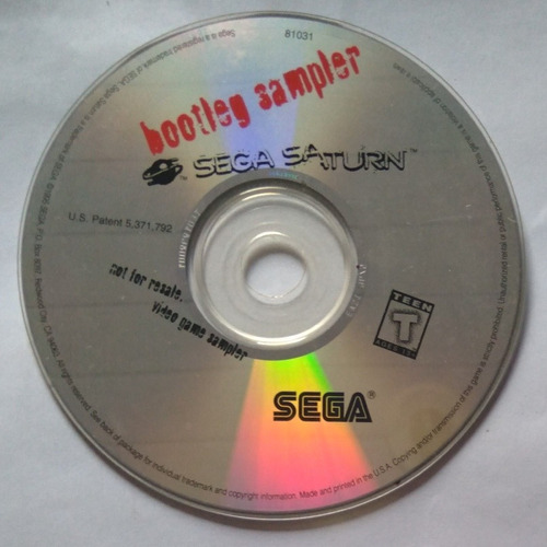 Bootleg Samper Sega Saturn - Só O Cd Sem A Capa.