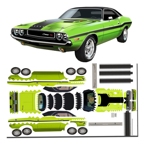 Dodge Challenger 1970 Escala 1.35 Papercraft