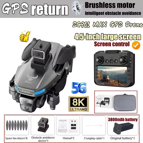 Drone Sg901 Max Gps Smart Controle Com Tela Lançamento 2025