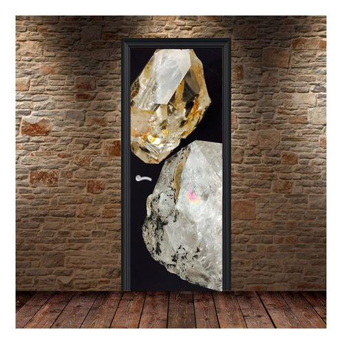 Vinilo Para Puerta Piedra Preciosa Cristal Cuarzo M5