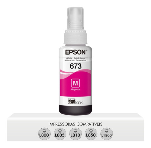 Refil T673 Magenta Original Epson L800 L805 L810 L850 L1800