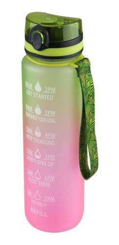 Imagen 7 de 10 de Bote Vaso De Agua Motivacional 1000 Ml Termo Cilindro Popote