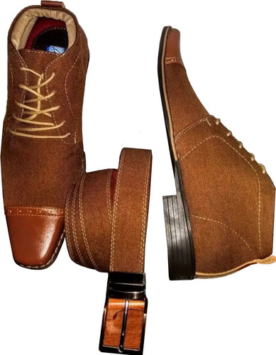 Calzado Elegante Para Hombre, Paño Italiano Y Punta De Cuero