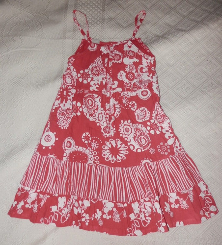 Vestido Solera Algodón Floreada -gimos -niña 5-6 Años