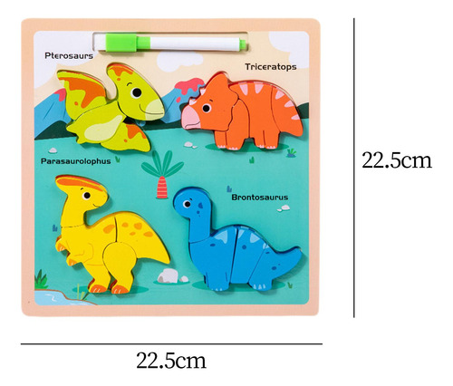 Rompecabezas De Madera Forma De Dinosaurio Dinosaurio