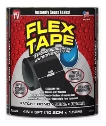 Cinta Adhesiva Impermeable Flex Tape Repara Tanque Negra