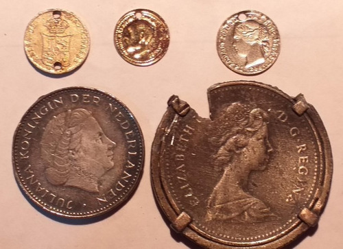 Lote De 5 Monedas Falsas, De Fantasía - Canadá, Holanda