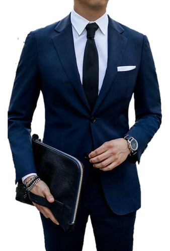 Imagem 1 de 1 de Terno Masculino Slim Azul Marinho