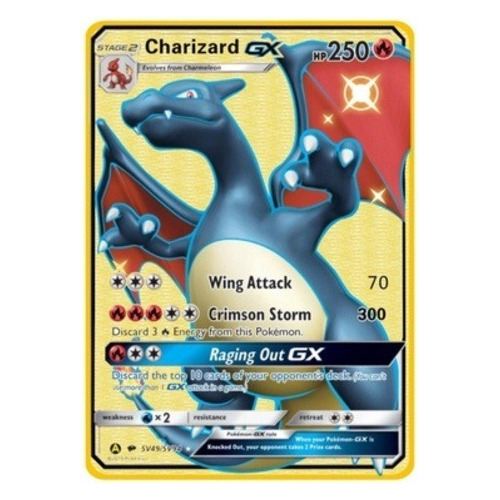 Carta Pokemon Metalica Carta Charizard Gx Black Exclusiva.