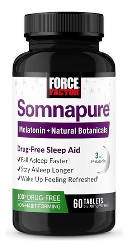 Force Factor Somnapure Ayuda Natural Para Dormir 60 Tabs Sabor Sin Sabor