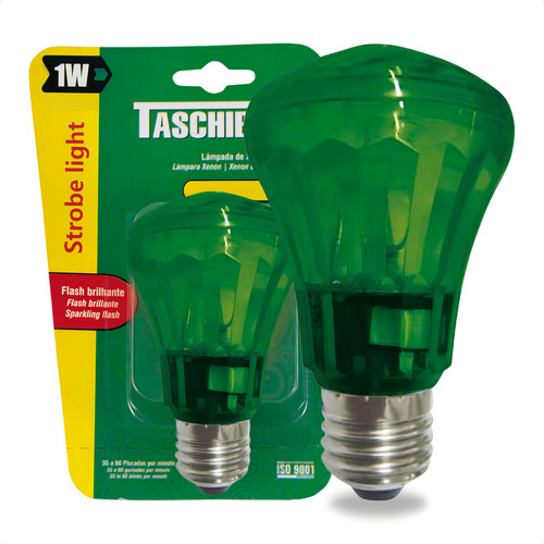 Kit 10 Lâmpadas Strobe Flash Light 1w E27 Pisca Estrobo Luz Verde 220v