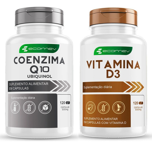 Coenzima Q10 Ubiquinol + Vitamina D3 10.000ui 240cps Ecomev