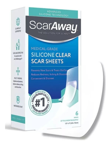 Scaraway Parches De Silicona Transparente 6 Pzas, Cicatrices