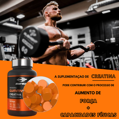Creatina Monohidratada Mormaii Em Goma 240g Sabor Laranja