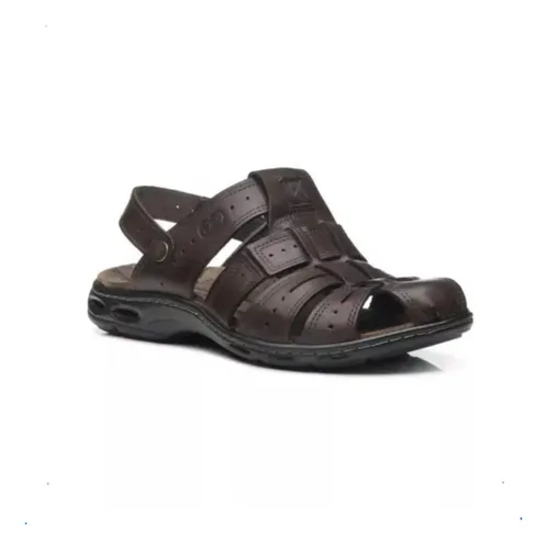Sandalia Masculina Pegada Anilina Couro Pisada Firme