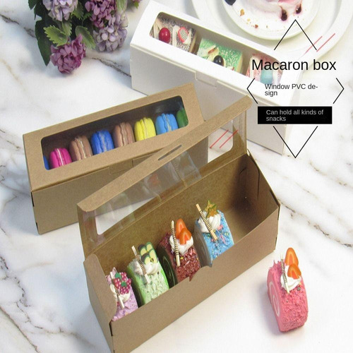 Caixas De Macaron De 20 Unidades Com Janela Transparente