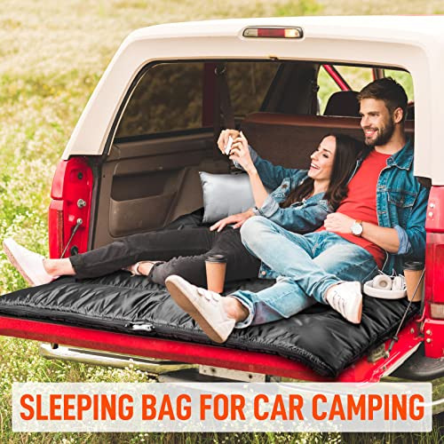 Double Sleeping Bag For Adults Mens With Pillow, Xl Que...