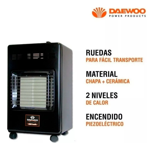 Imagen 5 de 10 de Estufa Calefactor Garrafera +regulador Daewoo Dany-113 4200w