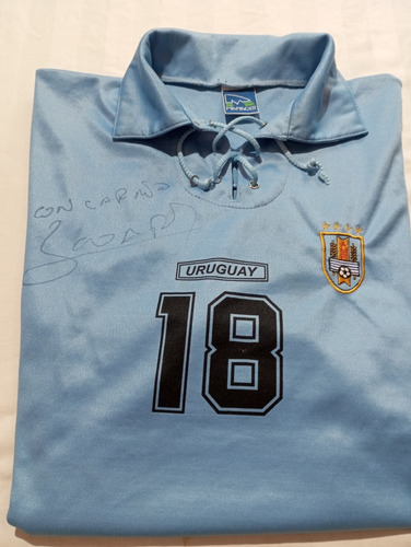 Camiseta Fútbol Selección Uruguay Manager 2002 Chengue Mora (Usado)