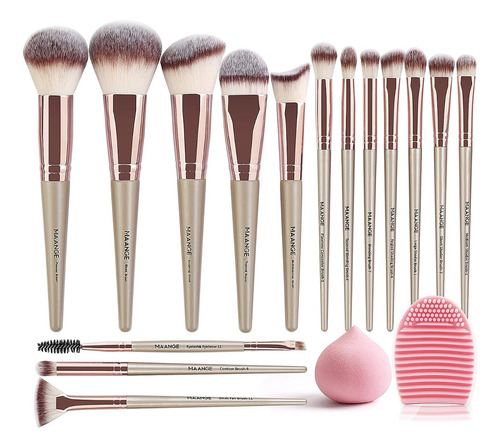 Brochas De Maquillaje Profesional Kit 15 Piezas Sintéticas