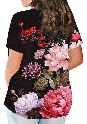 Blusa Holgada De Encaje Con Cuello En V, Talla Grande, Panta
