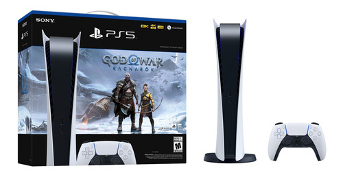 Sony Playstation 5 Ps5 Digital 825gb God Of War Bundle 3 Cts